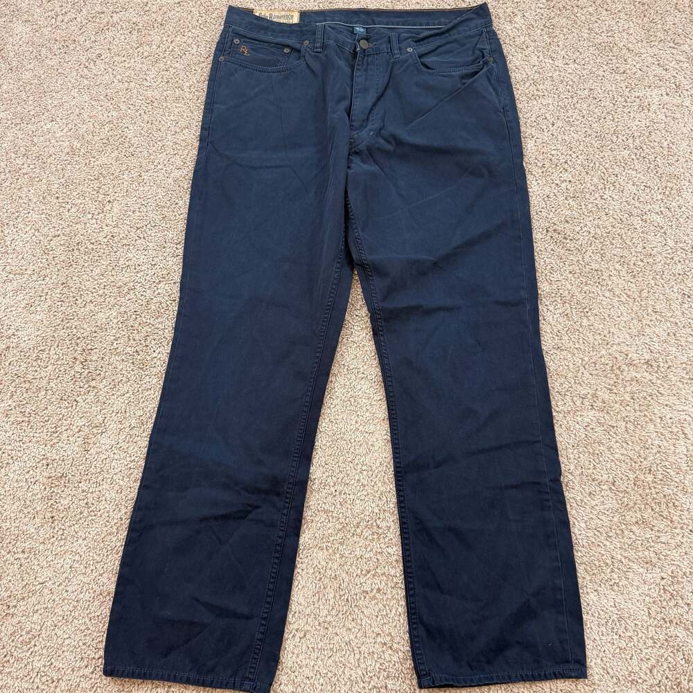 Polo Ralph Lauren RXL Navy Cotton Pants Mens 36x30 Straight Leg EUC